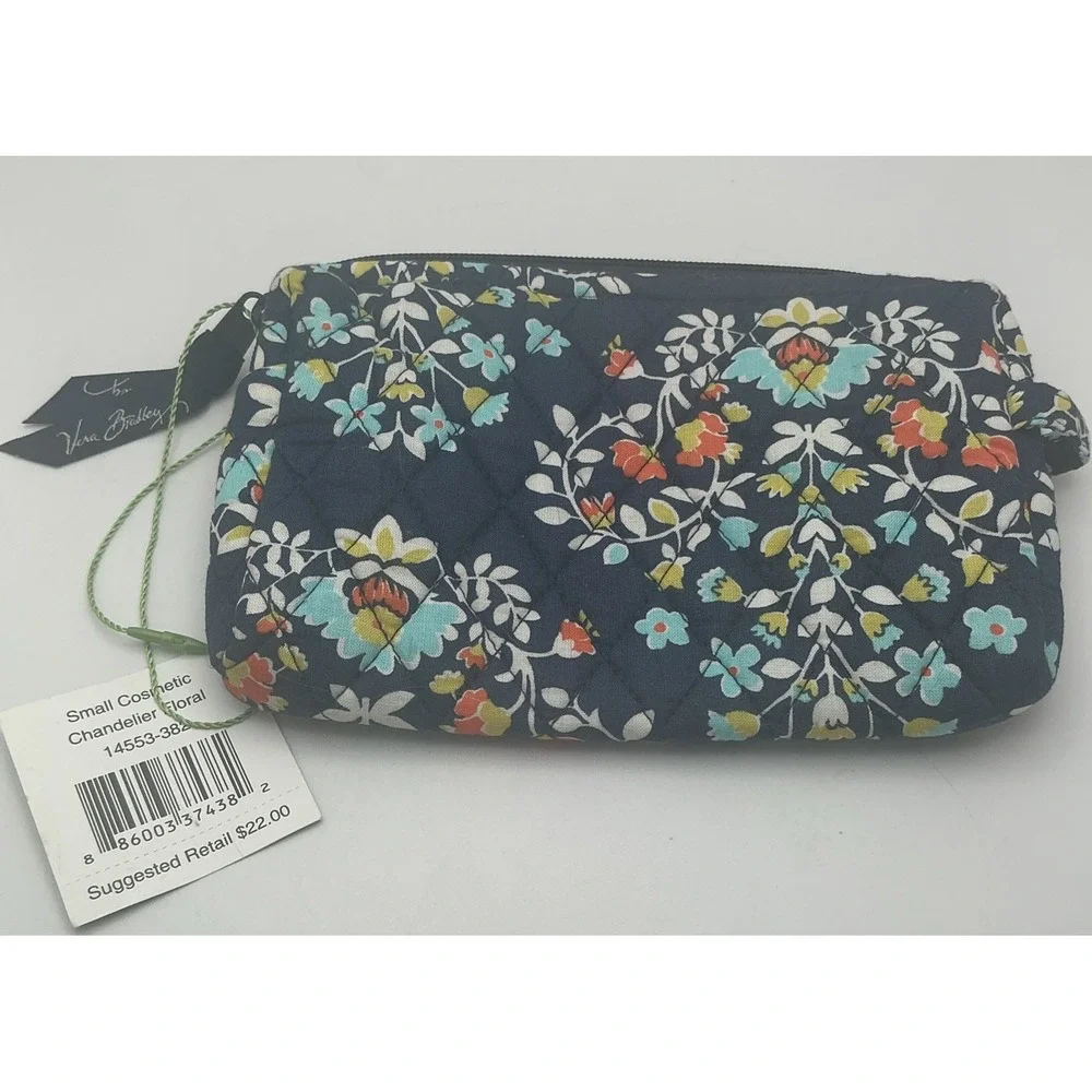 Vera‎ Bradley, Retired Chandelier Floral Essential Zip-Top Cosmetic Pouch-NWT